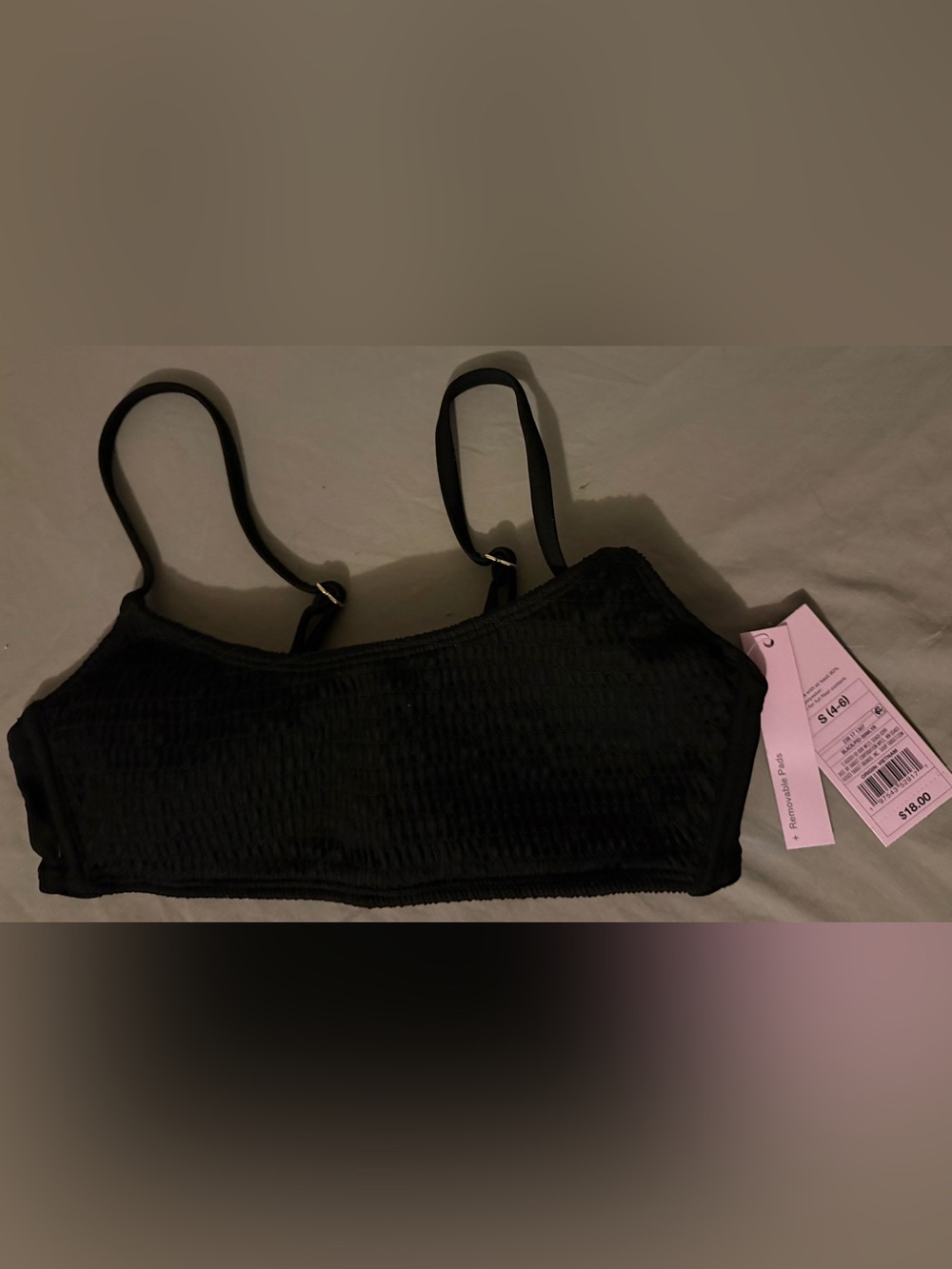 wild fable Black Ribbed Bikini Top